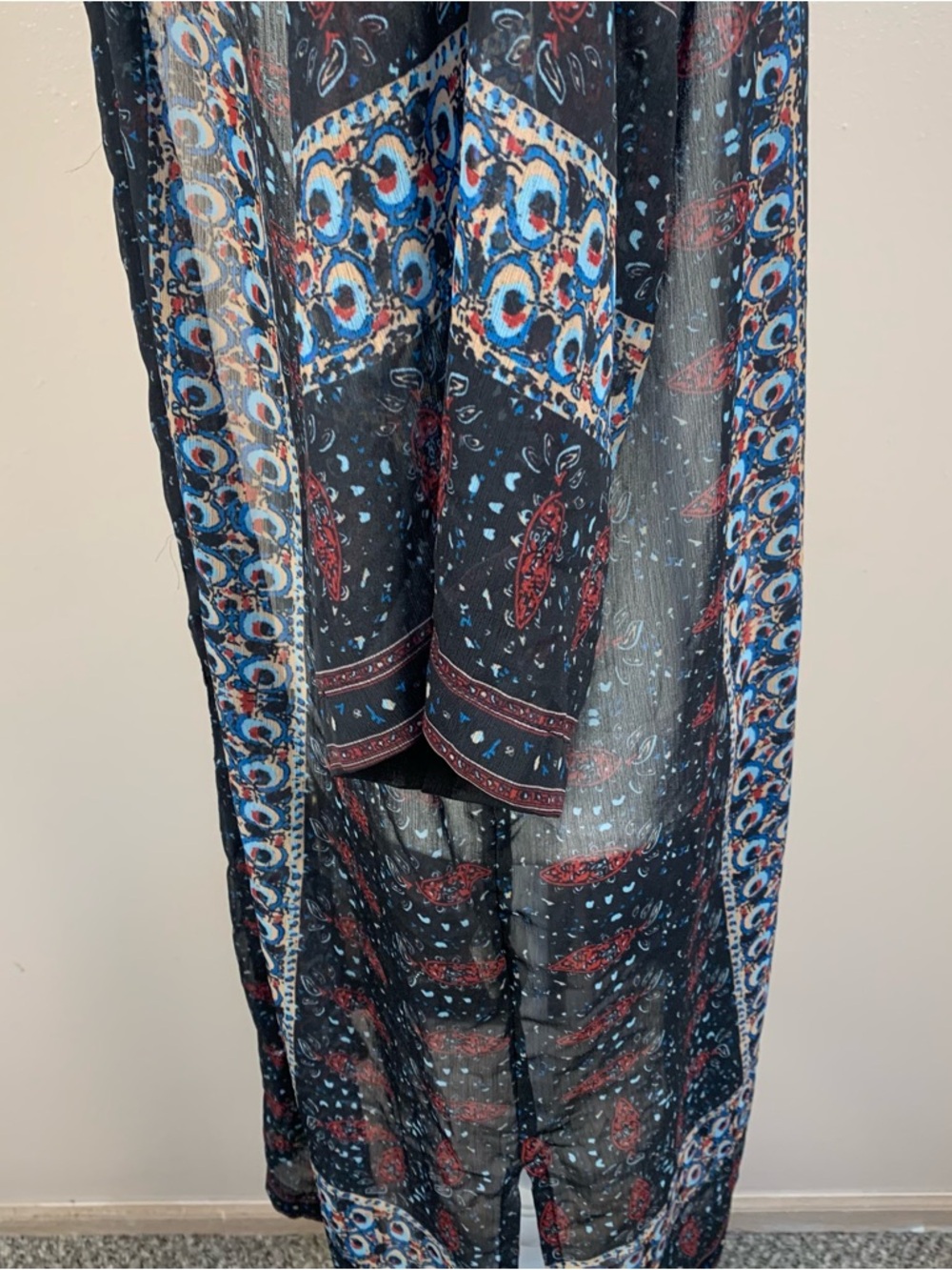 Soft Surroundings Sheer Embroidered Sequin Duster Kimono - Picture 9 of 11